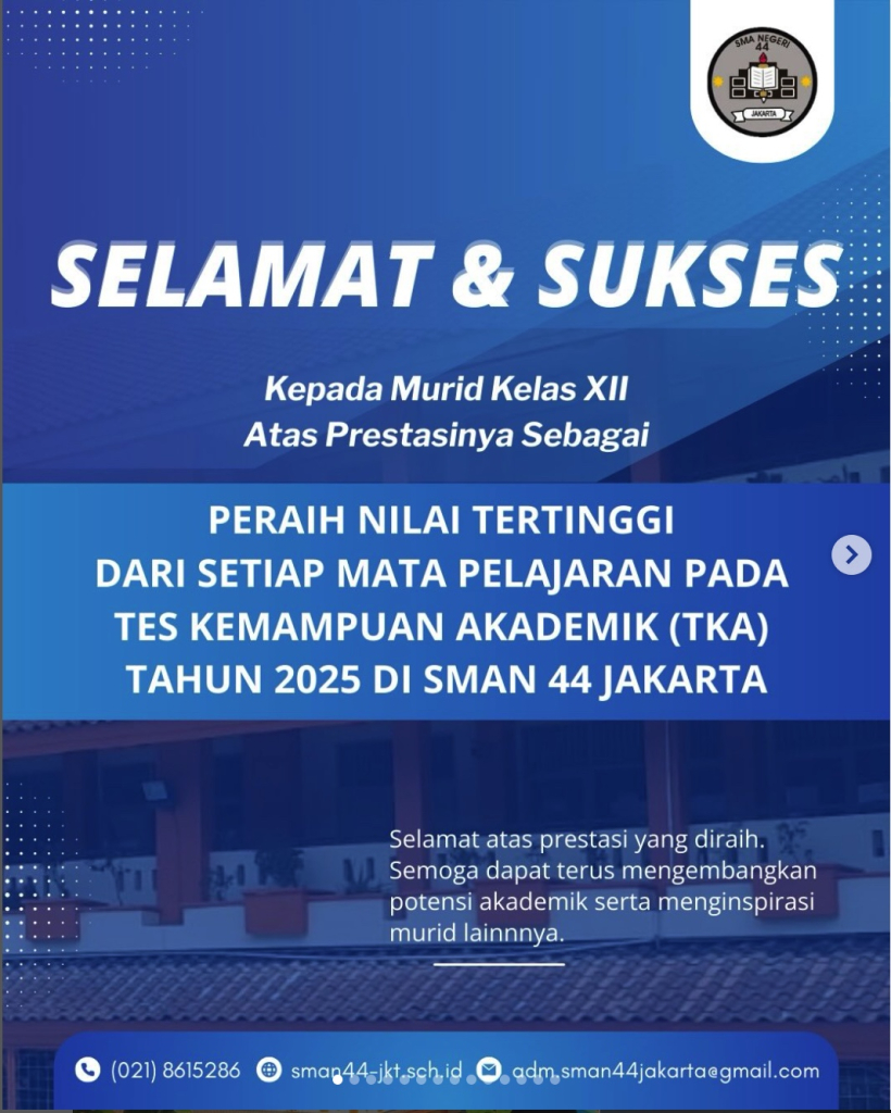 PESERTA DIDIK PERAIH NILAI TERTINGGI TES KEMAMPUAN AKADEMIK TAHUN 2025